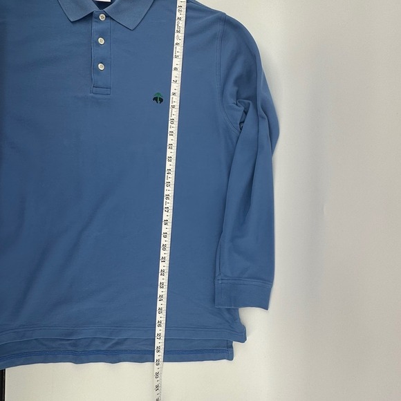 Brooks Brothers 346 Original Fit Long Sleeve Polo Shirt Mens L Blue Cotton - Picture 8 of 9